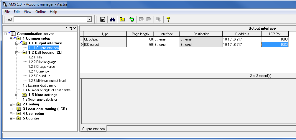 Astra PC5 SMDR TCPIP