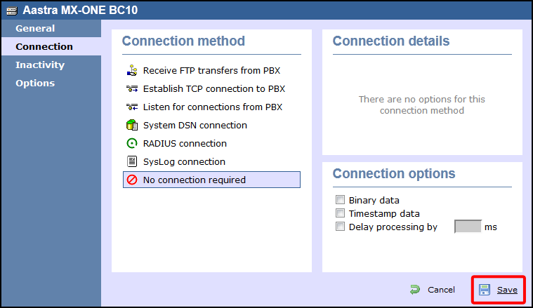 TIM Enterprise PBX Connection Properties