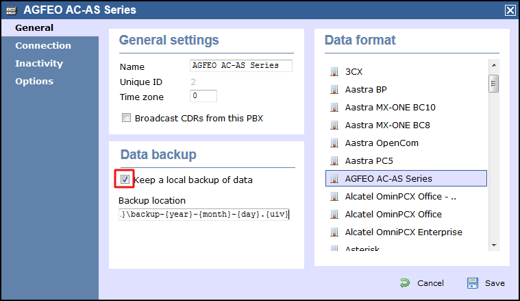 TIM Enterprise PBX General Properties