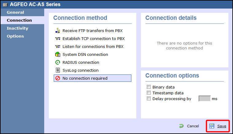 TIM Enterprise PBX Connection Properties