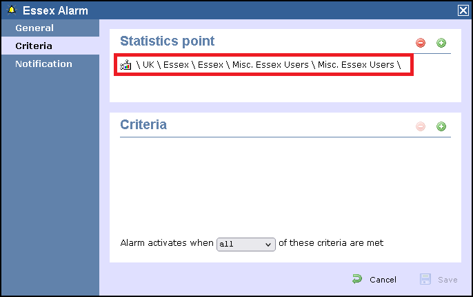 selected stat point