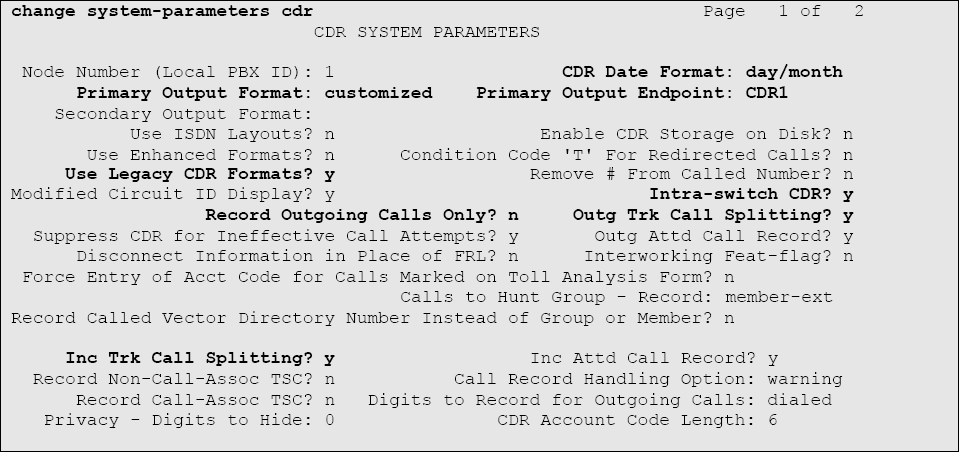 change system perameters page 1