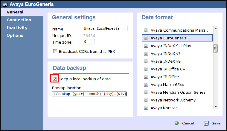 TIM Enterprise PBX General Properties