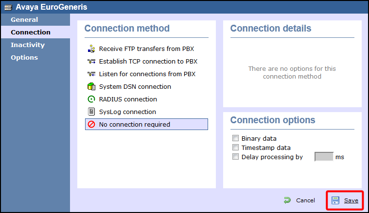 TIM Enterprise PBX Connection Properties