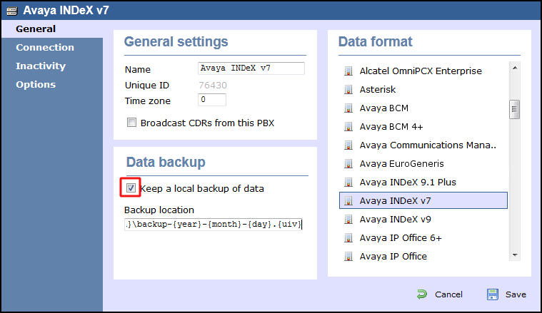 TIM Enterprise PBX General Properties