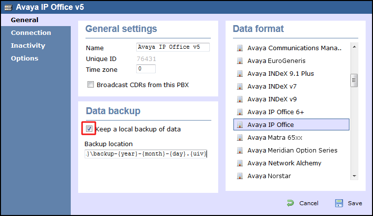 TIM Enterprise PBX General Properties