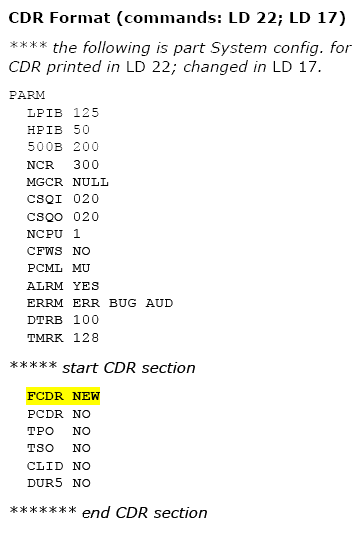 CDR Format