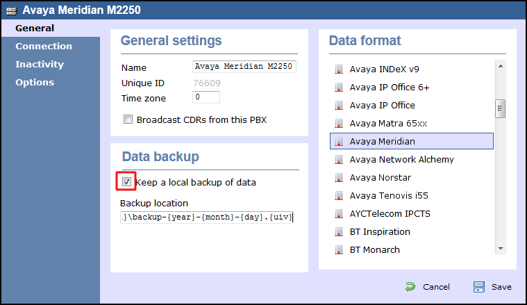 TIM Enterprise PBX General Properties