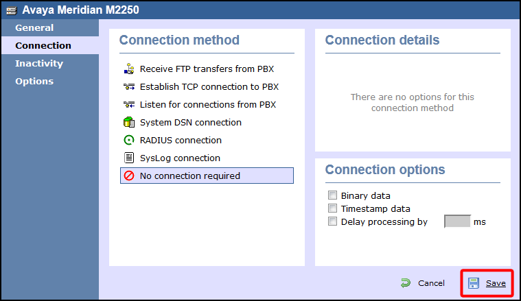 TIM Enterprise PBX Connection Properties