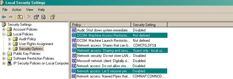 local security settings