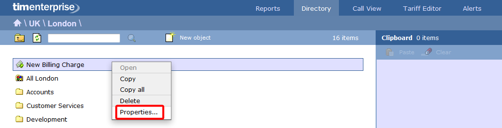 Billing Charge properties