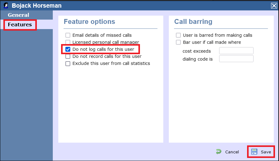 blacklisted user properties