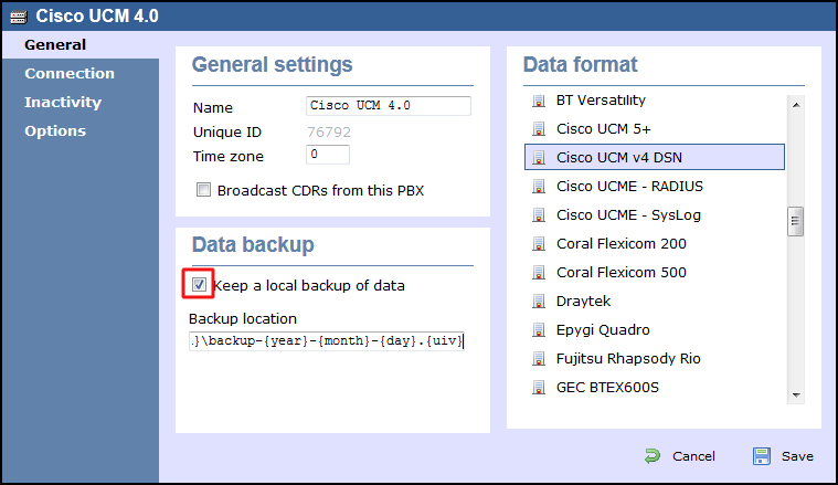 TIM Enterprise PBX General Properties