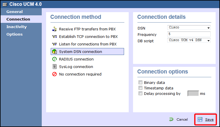 TIM Enterprise PBX Connection Properties