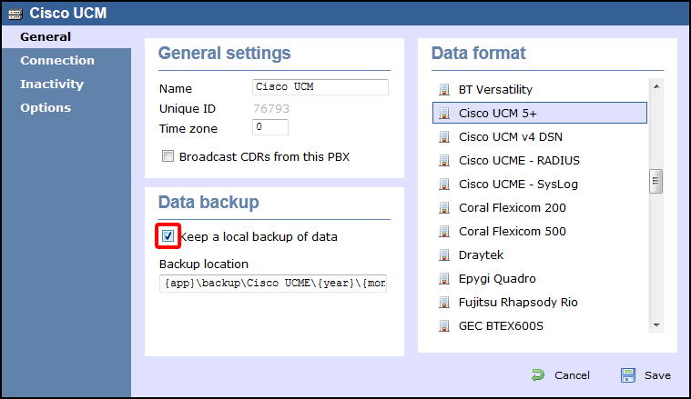 TIM Enterprise PBX General Properties