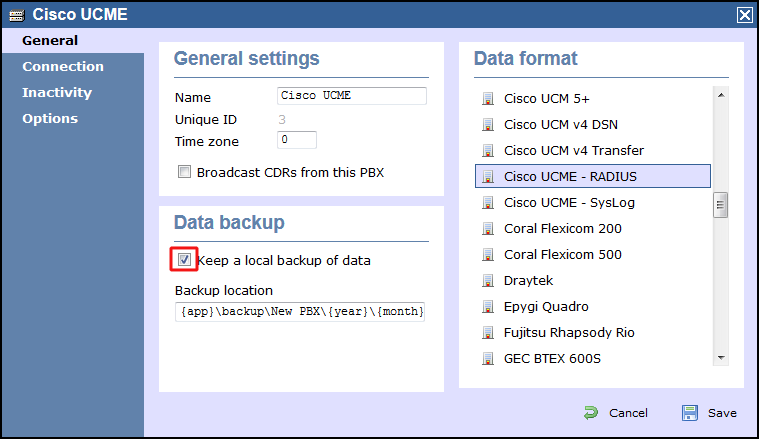 TIM Enterprise PBX General Properties