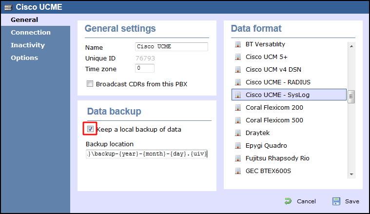 TIM Enterprise PBX General Properties