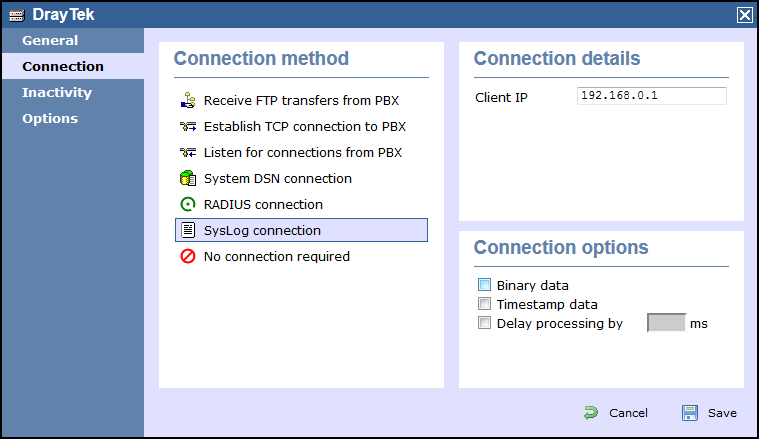 TIM Enterprise PBX Connection Properties