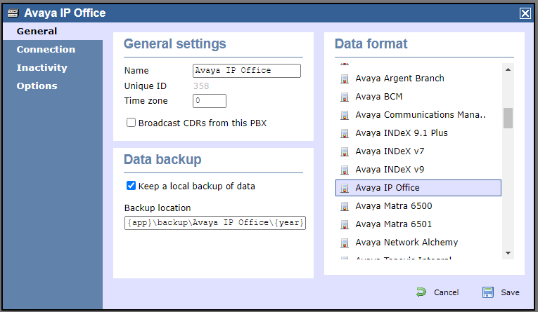 TIM Enterprise PBX General Properties