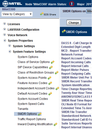 Mitel 3300 SMDR Options