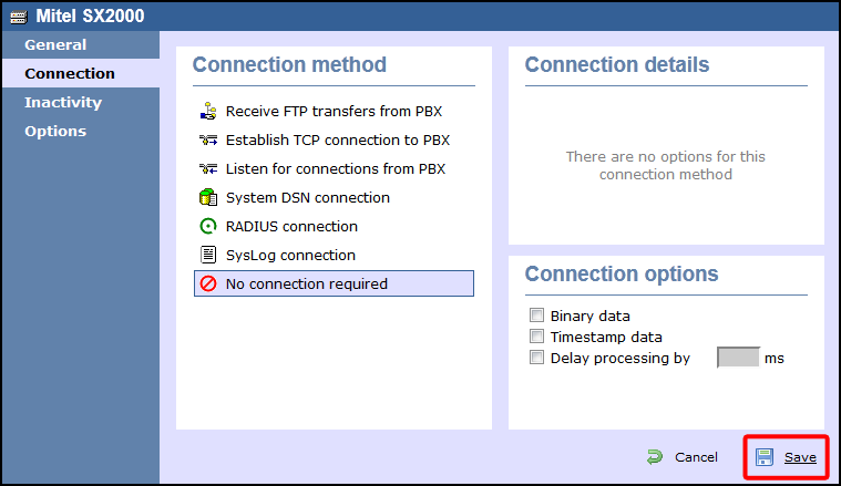 TIM Enterprise PBX Connection Properties