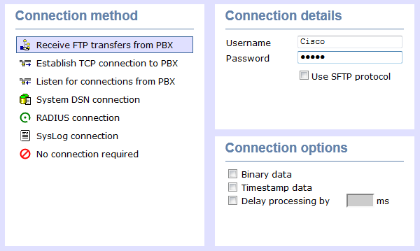 ftp pbx connection