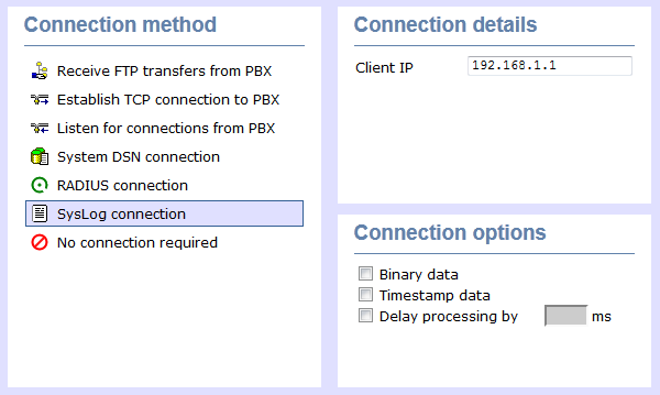 syslog pbx connection