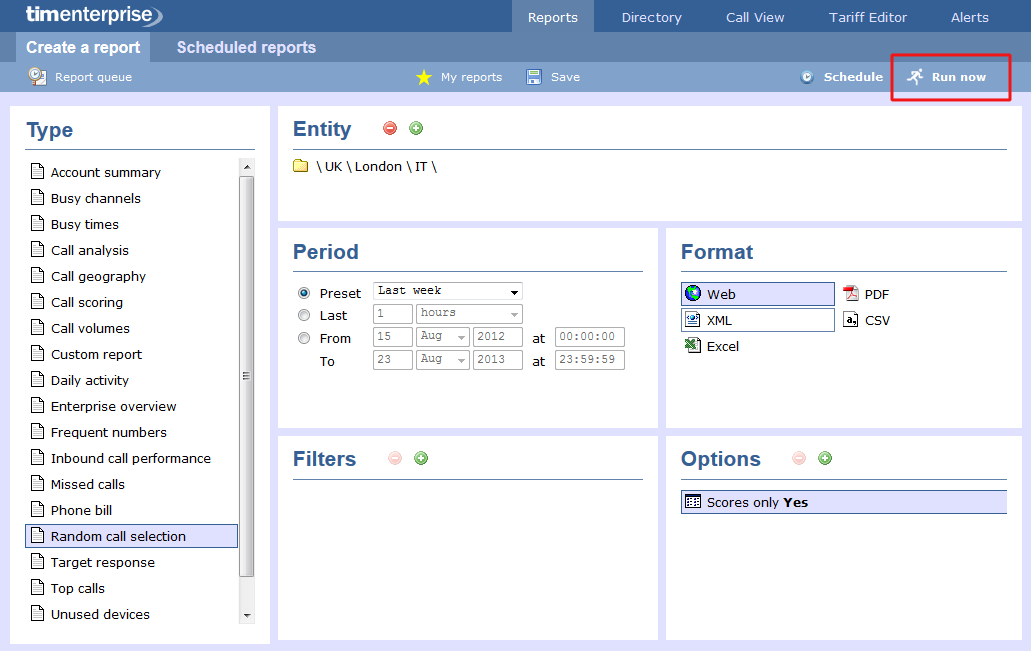 Random Call Selection - Creating