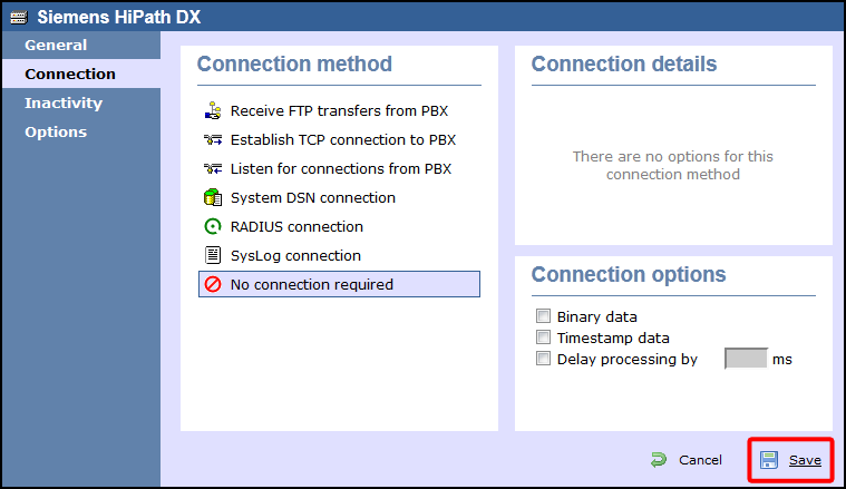 TIM Enterprise PBX Connection Properties