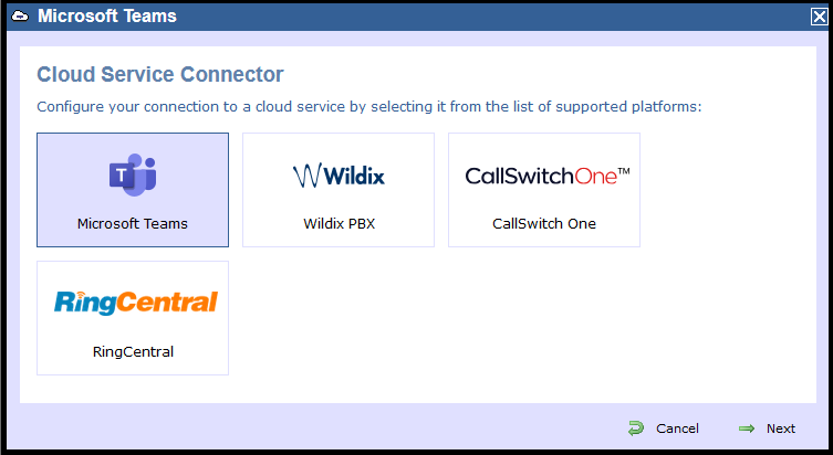 Teams cloud service connector