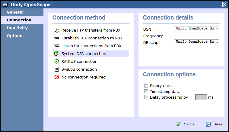 TIM Enterprise PBX Connection Properties