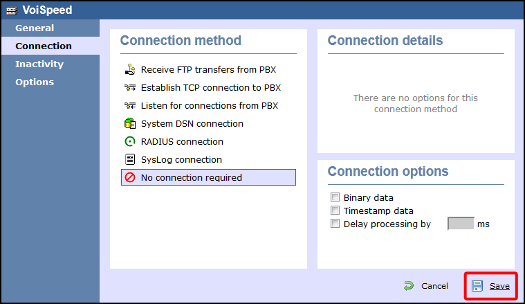 TIM Enterprise PBX Connection Properties